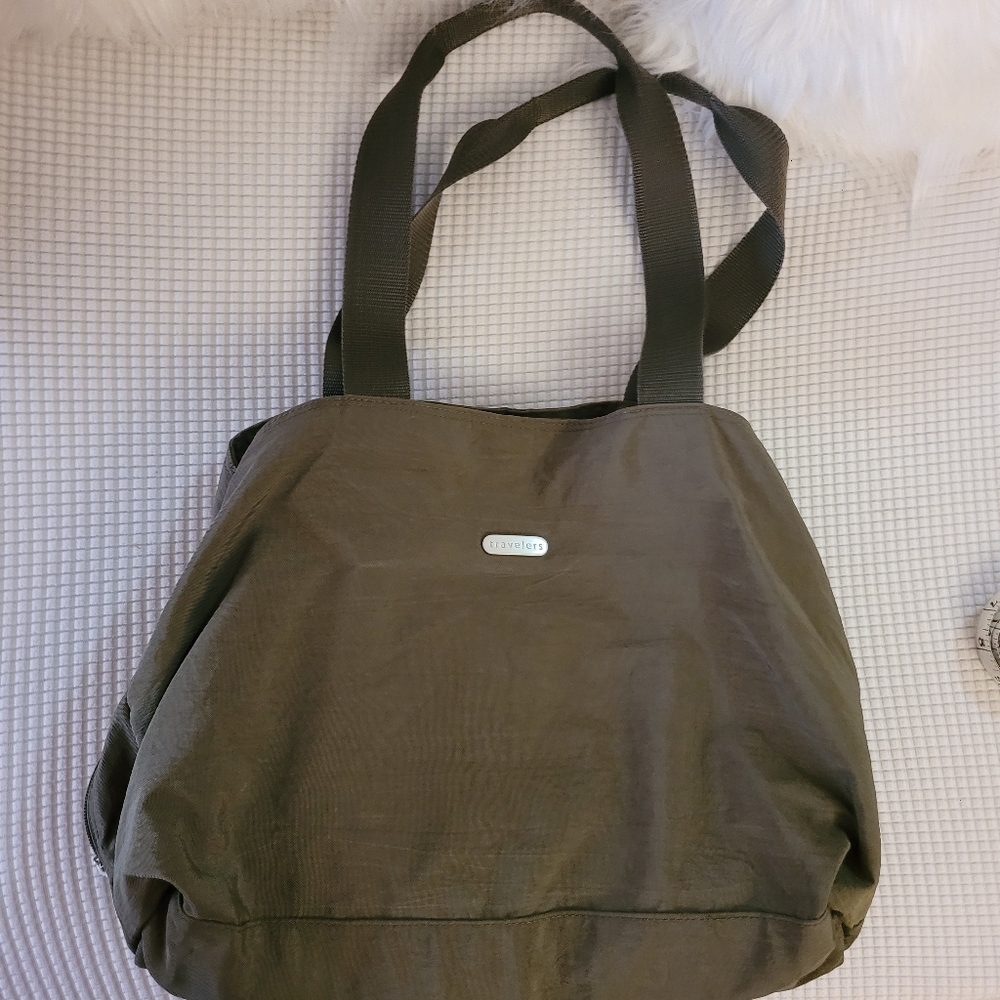 Travelers CHICO'S Olive Green Tote Bag